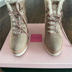 Kate Spade Willow Beige Winter Boots NWT